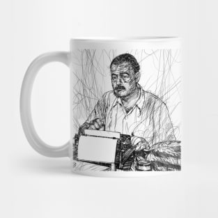 ERNEST HEMINGWAY ink portrait .1 Mug